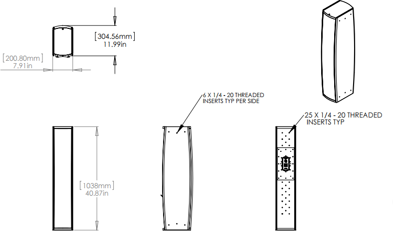 layページ Line Arrays LA808I-BK SoundTube 3-way Line Array Speaker in